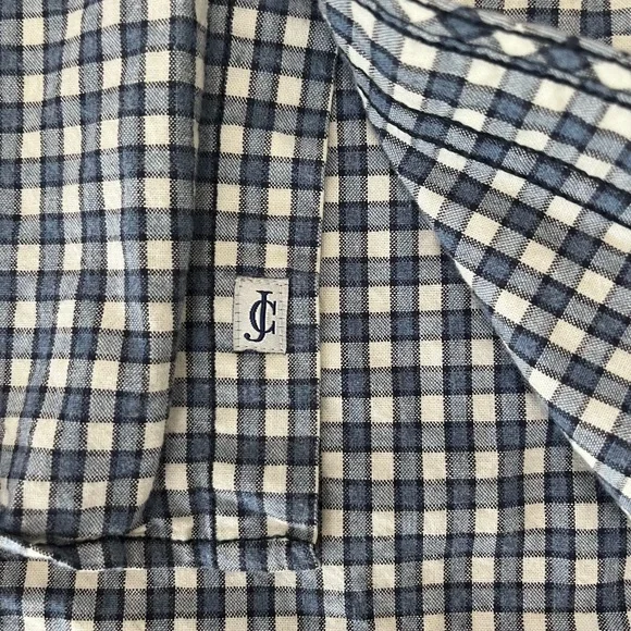 James Campbell Pearl Snap Navy Plaid Flannel Shirt - Medium- Western Outdoor - Picture 4 of 10